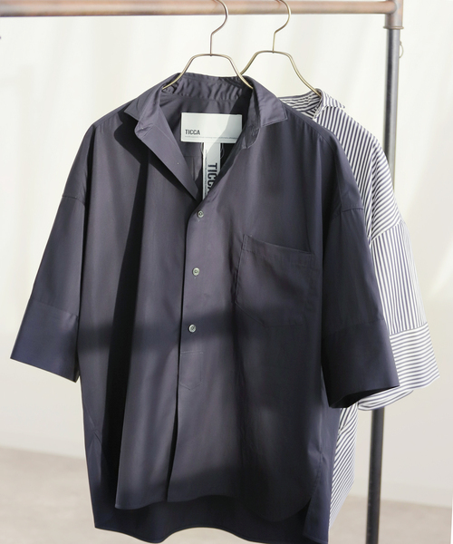 セール】【TICCA / ティッカ】 スクエアハンソデダブルカフスシャツ