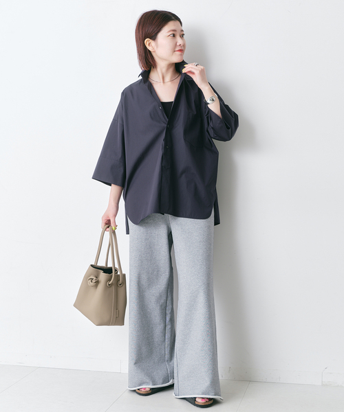 セール】【TICCA / ティッカ】 スクエアハンソデダブルカフスシャツ  