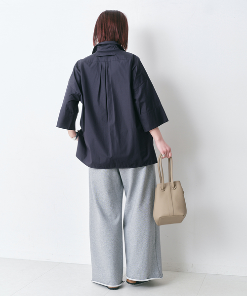 TICCA(ティッカ)の「【TICCA / ティッカ】 スクエアハンソデダブルカフスシャツ(シャツ/ブラウス・レディース・ネイビー/ダークブルー・FREE)」の9枚目の写真