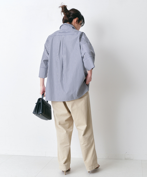 TICCA(ティッカ)の「【TICCA / ティッカ】 スクエアハンソデダブルカフスシャツ(シャツ/ブラウス・レディース・ネイビー/ダークブルー・FREE)」の20枚目の写真