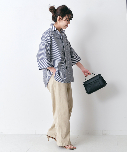TICCA(ティッカ)の「【TICCA / ティッカ】 スクエアハンソデダブルカフスシャツ(シャツ/ブラウス・レディース・ネイビー/ダークブルー・FREE)」の21枚目の写真
