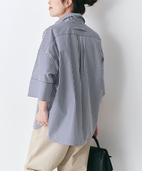 セール】【TICCA / ティッカ】 スクエアハンソデダブルカフスシャツ  