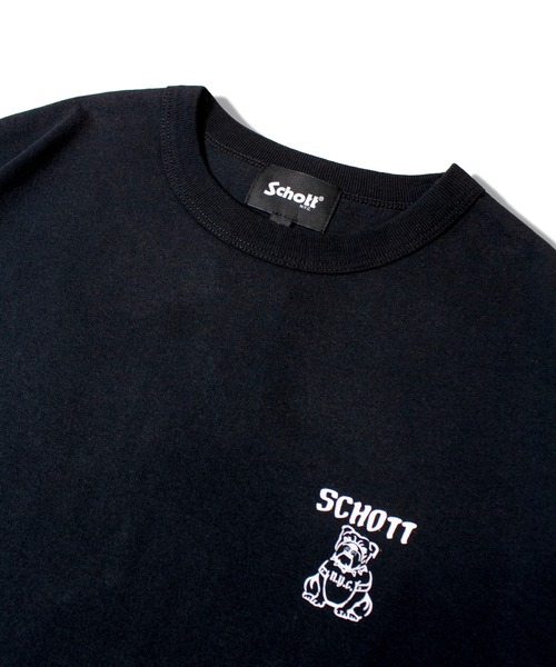 schott（ショット）の「SCHOTT-T-SHIRT GIRLS WITH BULLDOG（Tシャツ/カットソー・メンズ・ホワイト/ブラック・L/XL/M）」の5枚目の写真