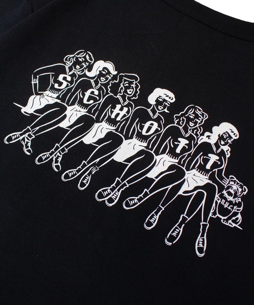 schott（ショット）の「SCHOTT-T-SHIRT GIRLS WITH BULLDOG（Tシャツ/カットソー・メンズ・ホワイト/ブラック・L/XL/M）」の9枚目の写真