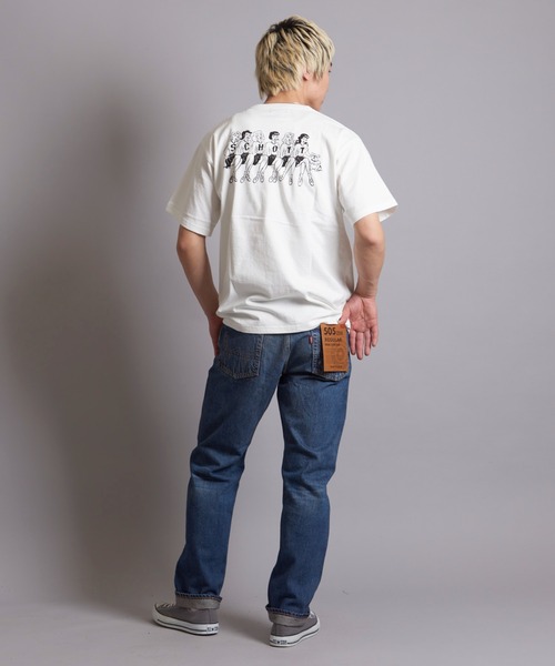 schott（ショット）の「SCHOTT-T-SHIRT GIRLS WITH BULLDOG（Tシャツ/カットソー・メンズ・ホワイト/ブラック・L/XL/M）」の17枚目の写真