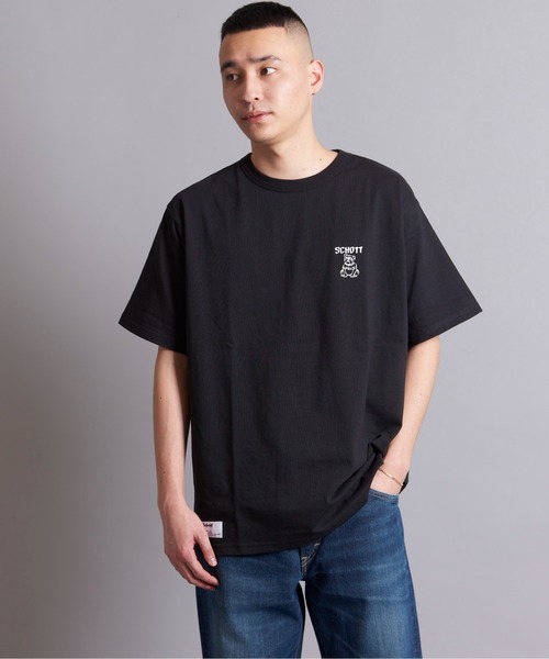 schott（ショット）の「SCHOTT-T-SHIRT GIRLS WITH BULLDOG（Tシャツ/カットソー・メンズ・ホワイト/ブラック・L/XL/M）」の19枚目の写真