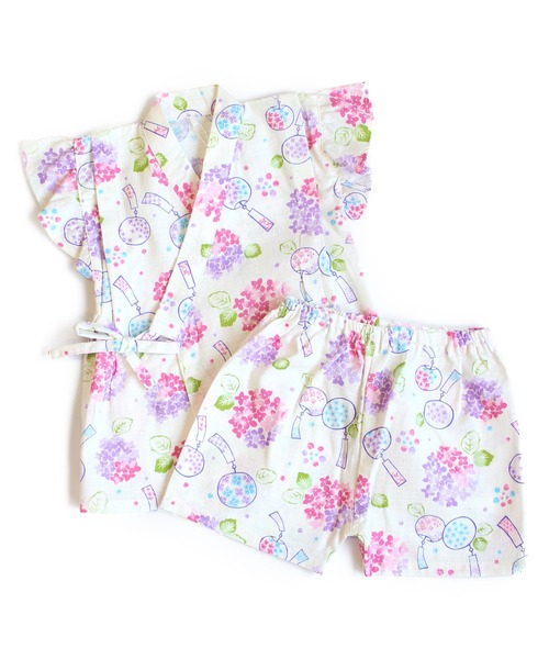 SKAPE（エスケープ）の「ﾌﾘｿﾃﾞ甚平ｽｰﾂ（浴衣・キッズ・ブルー/アイボリー/ピンク/ホワイト/ネイビー/パープル・130cm/120cm/110cm/100cm/90cm）」の2枚目の写真