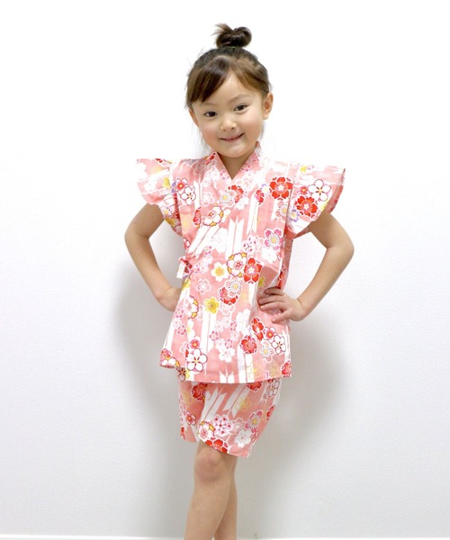 SKAPE（エスケープ）の「ﾌﾘｿﾃﾞ甚平ｽｰﾂ（浴衣・キッズ・ブルー/アイボリー/ピンク/ホワイト/ネイビー/パープル・130cm/120cm/110cm/100cm/90cm）」の6枚目の写真