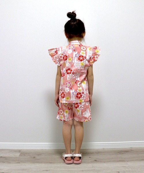 SKAPE（エスケープ）の「ﾌﾘｿﾃﾞ甚平ｽｰﾂ（浴衣・キッズ・ブルー/アイボリー/ピンク/ホワイト/ネイビー/パープル・130cm/120cm/110cm/100cm/90cm）」の11枚目の写真