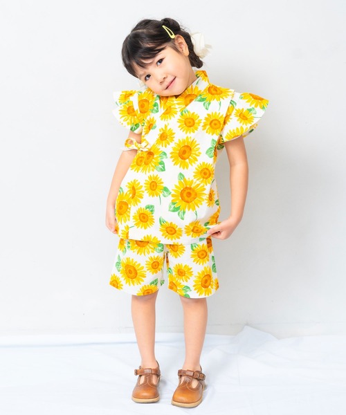 SKAPE（エスケープ）の「ﾌﾘｿﾃﾞ甚平ｽｰﾂ（浴衣・キッズ・ブルー/アイボリー/ピンク/ホワイト/ネイビー/パープル・130cm/120cm/110cm/100cm/90cm）」の7枚目の写真