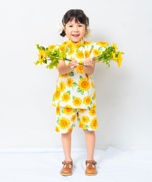 SKAPE（エスケープ）の「ﾌﾘｿﾃﾞ甚平ｽｰﾂ（浴衣・キッズ・ブルー/アイボリー/ピンク/ホワイト/ネイビー/パープル・130cm/120cm/110cm/100cm/90cm）」の8枚目の写真