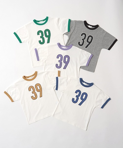 b・ROOM（ビールーム）の「【型崩れしないやわらかコットン】ナンバリングリンガーTシャツ（Tシャツ/カットソー・キッズ・ブルー/バイオレット/ブラック/グリーン/マスタード・120cm/130cm/150cm/110cm/140cm/100cm）」の13枚目の写真