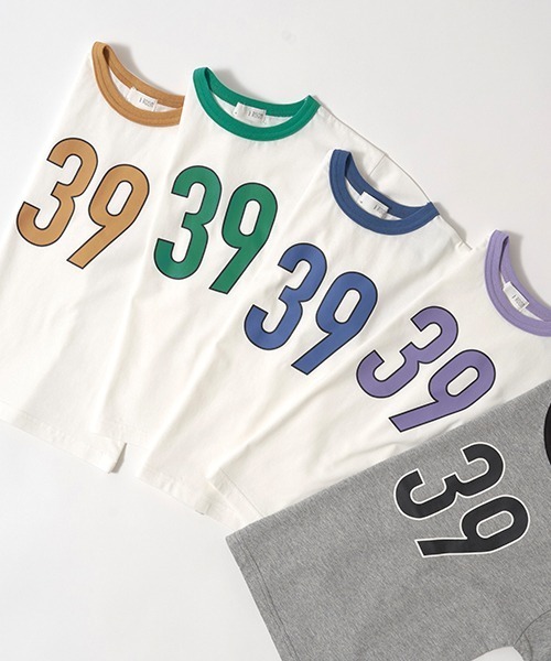 b・ROOM（ビールーム）の「【型崩れしないやわらかコットン】ナンバリングリンガーTシャツ（Tシャツ/カットソー・キッズ・ブルー/バイオレット/ブラック/グリーン/マスタード・120cm/130cm/150cm/110cm/140cm/100cm）」の8枚目の写真