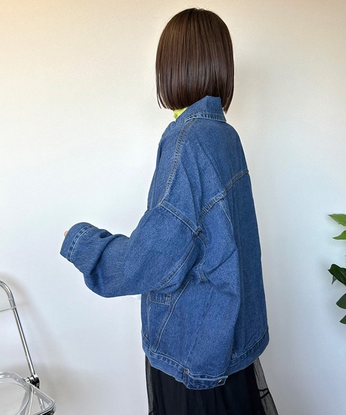 CRB(シーアールビー)の「ビッグデニムGジャン(デニムジャケット・レディース・ブルー・F)」の3枚目の写真
