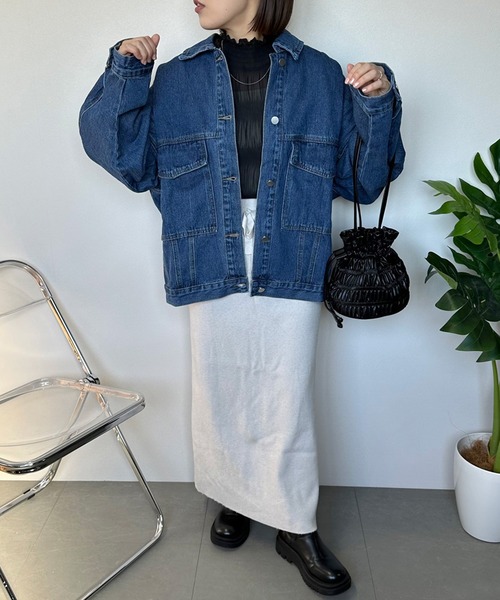 CRB(シーアールビー)の「ビッグデニムGジャン(デニムジャケット・レディース・ブルー・F)」の16枚目の写真