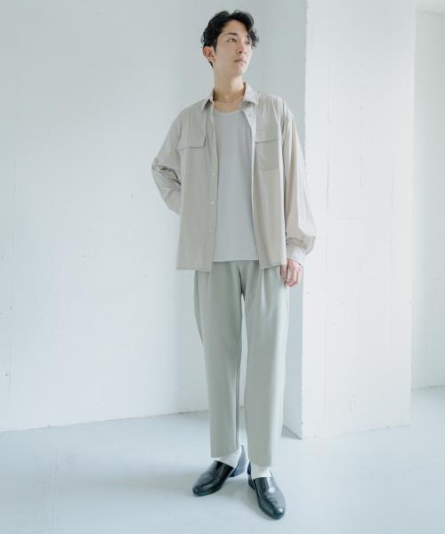 SENSE OF PLACE by URBAN RESEARCH（センスオブプレイスバイアーバンリサーチ）の「『イージーケア/セットアップ対応』ダブルタックテーパードスラックス（スラックス・メンズ・ブラック/ライトベージュ/グレー/ブルー/ベージュ/チャコールグレー・SMALL/MEDIUM/LARGE）」の11枚目の写真