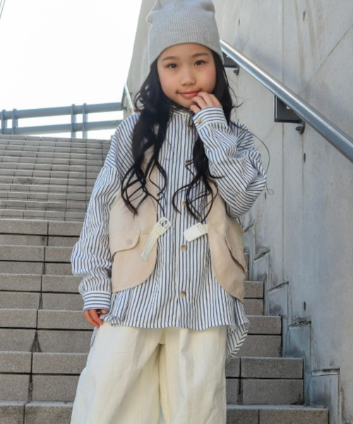 CIAOPANIC TYPY（チャオパニックティピー）の「【KIDS】OSOROリネンレーヨンシャツ（シャツ/ブラウス・キッズ・ネイビー/ピンク/グレー系その他・LARGE/MEDIUM/SMALL/XX-LARGE/X-LARGE）」の3枚目の写真