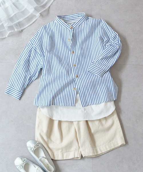 CIAOPANIC TYPY（チャオパニックティピー）の「【KIDS】OSOROリネンレーヨンシャツ（シャツ/ブラウス・キッズ・ネイビー/ピンク/グレー系その他・LARGE/MEDIUM/SMALL/XX-LARGE/X-LARGE）」の9枚目の写真