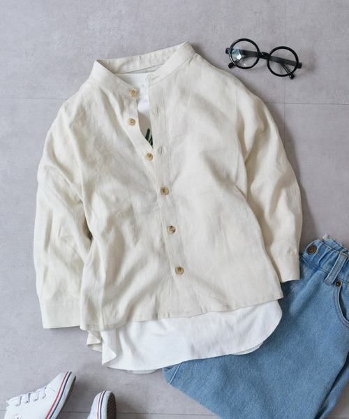 CIAOPANIC TYPY（チャオパニックティピー）の「【KIDS】OSOROリネンレーヨンシャツ（シャツ/ブラウス・キッズ・ネイビー/ピンク/グレー系その他・LARGE/MEDIUM/SMALL/XX-LARGE/X-LARGE）」の19枚目の写真