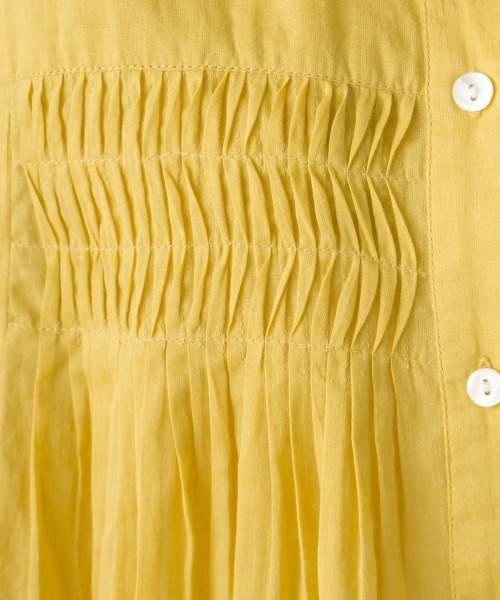 OMNES(オムネス)の「コットンボイルタックギャザーシャツ半袖(シャツ/ブラウス・レディース・ホワイト/ブラック/ベージュ/グリーン/マスタード/ブラウン系その他/グリーン系その他/ブルー・FREE)」の12枚目の写真
