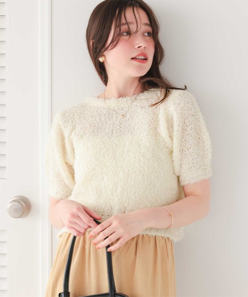 titivate（ティティベイト）の「前後2wayショートトップス/カーディガン（カーディガン/ボレロ・レディース・ブラック/オフホワイト/ブルー/イエロー・M）」の9枚目の写真