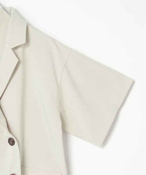 notch.（ノッチ）の「ハーフスリーブジャケット（テーラードジャケット・レディース・チャコールグレー/オフホワイト/ブラック・M）」の6枚目の写真