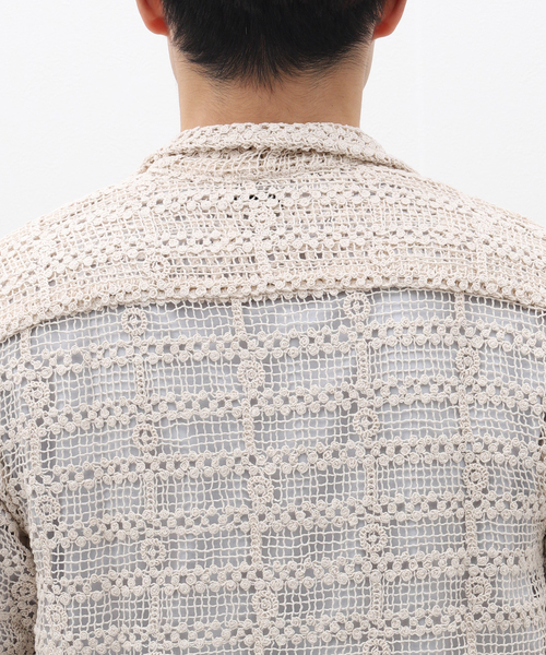 EDIFICE(エディフィス)の「【CMMN SWDN / コモン スウェーデン】Duane Short Sleeve Cotton Lace(シャツ/ブラウス・メンズ・アイボリー・46)」の6枚目の写真