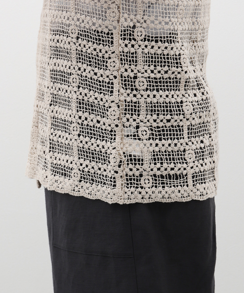 EDIFICE(エディフィス)の「【CMMN SWDN / コモン スウェーデン】Duane Short Sleeve Cotton Lace(シャツ/ブラウス・メンズ・アイボリー・46)」の10枚目の写真