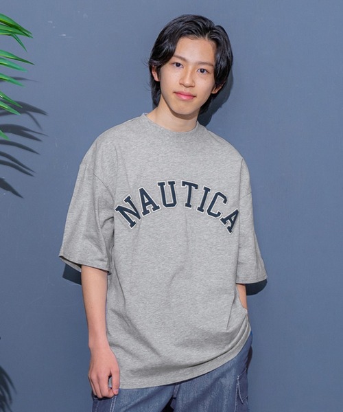 NAUTICA(ノーティカ)の「【NAUTICA】フロントロゴアップリケ刺繍半袖Tシャツ(Tシャツ/カットソー・キッズ・ライトブルー/グレー/ホワイト/ネイビー・M/L/XL)」の1枚目の写真