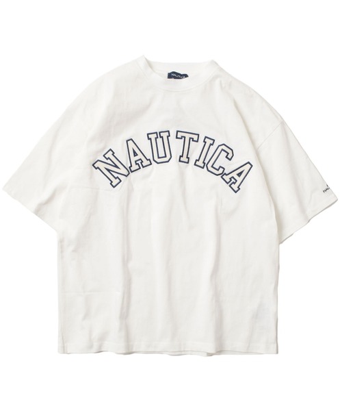 NAUTICA(ノーティカ)の「【NAUTICA】フロントロゴアップリケ刺繍半袖Tシャツ(Tシャツ/カットソー・キッズ・ライトブルー/グレー/ホワイト/ネイビー・M/L/XL)」の2枚目の写真