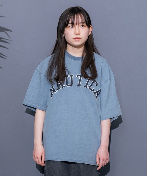 NAUTICA(ノーティカ)の「【NAUTICA】フロントロゴアップリケ刺繍半袖Tシャツ(Tシャツ/カットソー・キッズ・ライトブルー/グレー/ホワイト/ネイビー・M/L/XL)」の3枚目の写真