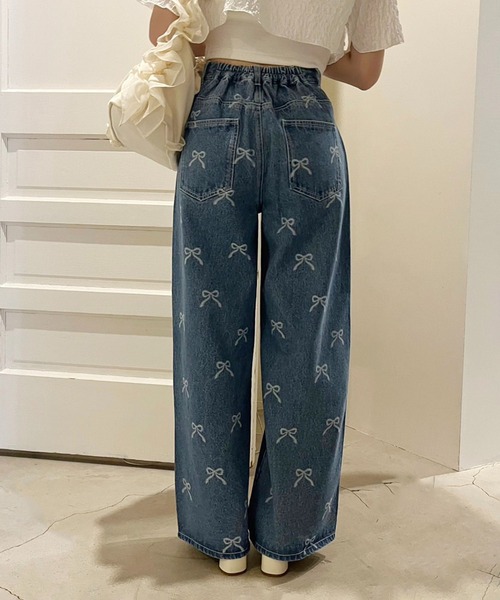 one after another NICE CLAUPバックリボンデニムパンツ セール】バックリボンデニムパンツ（デニムパンツ）｜one after