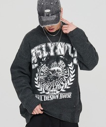 HOLY NUMBER 7(z[[io[Zu)́yHOLY NUMBER 7zHOLYNUMBER7 X MBA OVER-FIT VINTAGE PRINTING KNIT(jbg/Z[^[)
