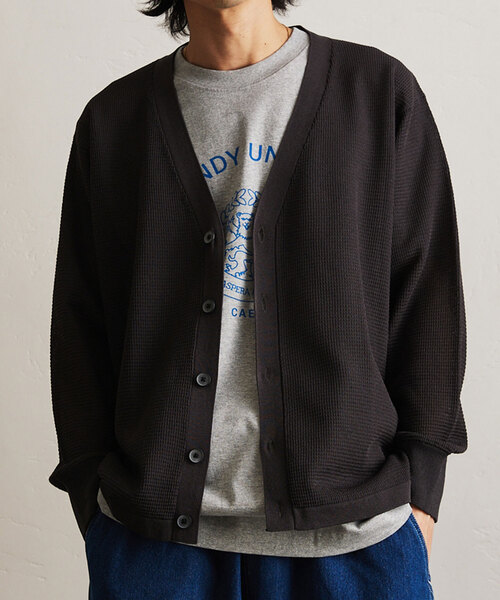 417 EDIFICE（フォーワンセブンエディフィス）の「DRY Linenlike / カーディガン（カーディガン/ボレロ・メンズ・ブラック系その他/ブルー/ベージュ/ネイビー・SMALL/MEDIUM/LARGE）」の2枚目の写真