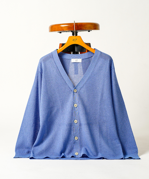 417 EDIFICE（フォーワンセブンエディフィス）の「DRY Linenlike / カーディガン（カーディガン/ボレロ・メンズ・ブラック系その他/ブルー/ベージュ/ネイビー・SMALL/MEDIUM/LARGE）」の4枚目の写真