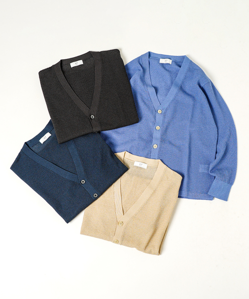 417 EDIFICE（フォーワンセブンエディフィス）の「DRY Linenlike / カーディガン（カーディガン/ボレロ・メンズ・ブラック系その他/ブルー/ベージュ/ネイビー・SMALL/MEDIUM/LARGE）」の9枚目の写真