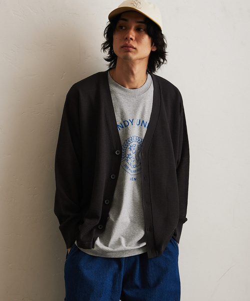 417 EDIFICE（フォーワンセブンエディフィス）の「DRY Linenlike / カーディガン（カーディガン/ボレロ・メンズ・ブラック系その他/ブルー/ベージュ/ネイビー・SMALL/MEDIUM/LARGE）」の16枚目の写真