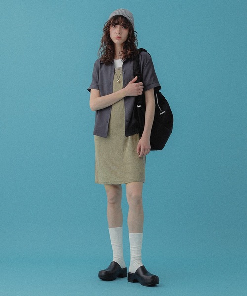 DISPATCHER NO.8（ディスパッチャーナンバーエイト）の「パイルキャミミニワンピース（ワンピース・レディース・ブラック/オリーブ・ONE SIZE）」の21枚目の写真