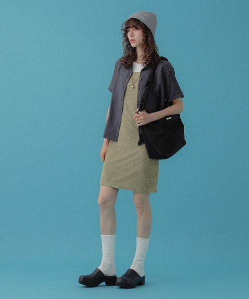 DISPATCHER NO.8（ディスパッチャーナンバーエイト）の「パイルキャミミニワンピース（ワンピース・レディース・ブラック/オリーブ・ONE SIZE）」の20枚目の写真