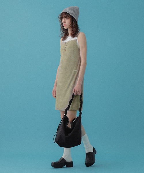 DISPATCHER NO.8（ディスパッチャーナンバーエイト）の「パイルキャミミニワンピース（ワンピース・レディース・ブラック/オリーブ・ONE SIZE）」の17枚目の写真