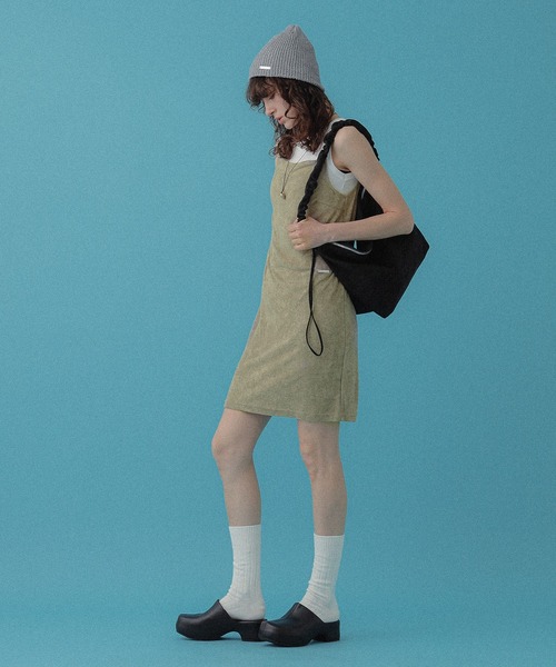 DISPATCHER NO.8（ディスパッチャーナンバーエイト）の「パイルキャミミニワンピース（ワンピース・レディース・ブラック/オリーブ・ONE SIZE）」の14枚目の写真