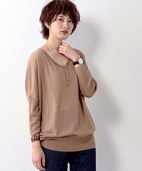 UNITED ARROWS（ユナイテッドアローズ）の「□UBCE W/SI/CA NUANCE Vネック　ニット◆（ニット/セーター・レディース・ブラック/ライトグレー/ベージュ/オリーブ/ライトピンク/その他2・フリー）」の6枚目の写真