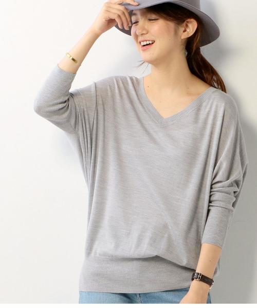 UNITED ARROWS（ユナイテッドアローズ）の「□UBCE W/SI/CA NUANCE Vネック　ニット◆（ニット/セーター・レディース・ブラック/ライトグレー/ベージュ/オリーブ/ライトピンク/その他2・フリー）」の3枚目の写真