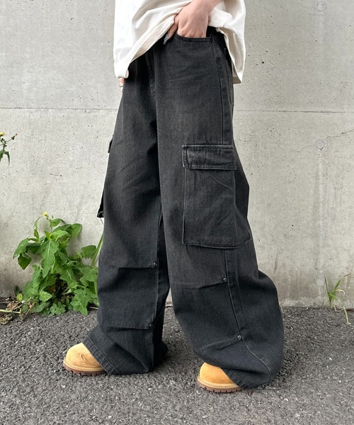 sedacle(セダクル)の「ヒップロゴタックカーゴデニム(デニムパンツ・メンズ・グレー/インディゴブルー/ブラック・MEDIUM/SMALL/LARGE)」の4枚目の写真