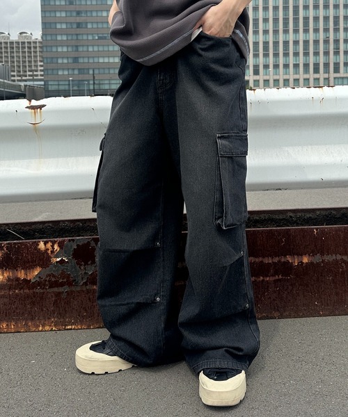 sedacle(セダクル)の「ヒップロゴタックカーゴデニム(デニムパンツ・メンズ・グレー/インディゴブルー/ブラック・MEDIUM/SMALL/LARGE)」の12枚目の写真