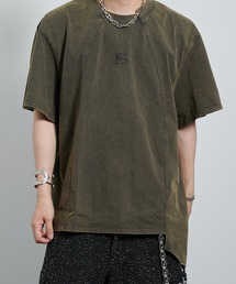 Bleach Washed T-shirt/ダスティーウォッシュアシンメトリーTシャツ