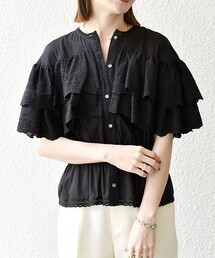 bon_meur | bon_meur:〈洗濯機可能〉レース ヨーク ペプラム フリル ブラウス(シャツ/ブラウス)