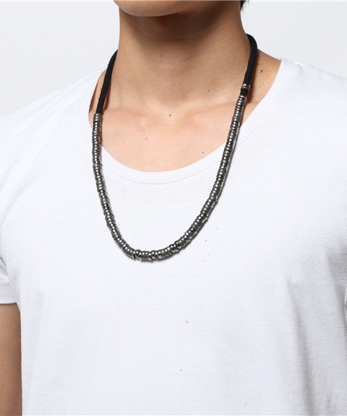 WEGO（ウィゴー）の「WEGO/ロープメタルミックスネックレス（ネックレス・メンズ・カーキ/ブラック・FREE）」の3枚目の写真