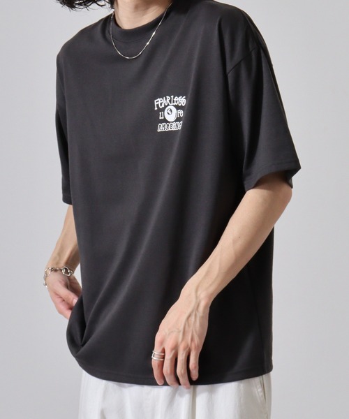 FUNALIVE(ファンアライブ)の「発砲プリントオーバーサイズT ストリート Tシャツ 半袖(Tシャツ/カットソー・メンズ・ホワイト/ブラック/スミクロ/ライトグレー・L/M/LL)」の4枚目の写真