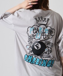 発砲プリントオーバーサイズT ストリート Tシャツ 半袖